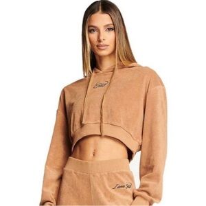 I am Gia brown cropped hoodie